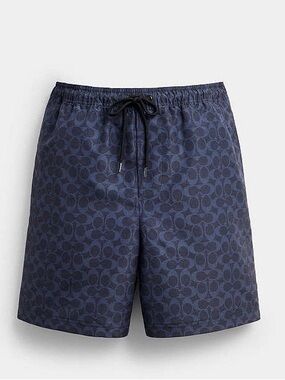 COACH SIGNATURE SWIM TRUNKS NAVY - XL